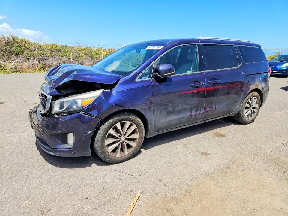 2018 Kia SEDONA VIN KNDMC5C14J6423074 COPART salvage auction — FRONT END, Hi - Certificate Of Salvage, sold $2 on 2026-07-27 (photo 1)