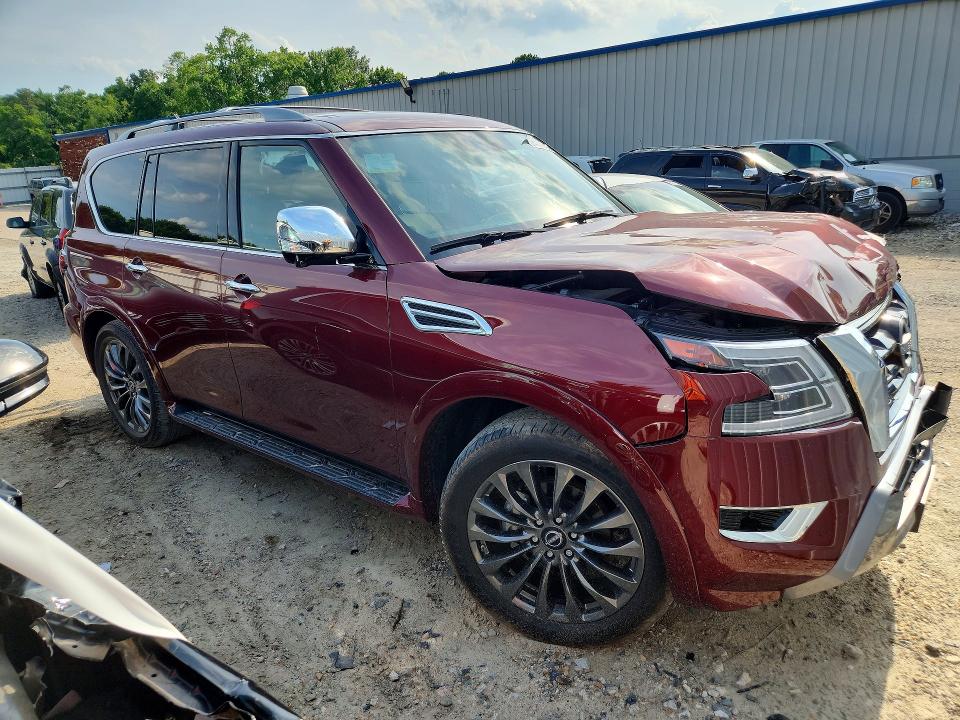 2024 Nissan Armada VIN JN8AY2DB4R9850652 COPART salvage auction — FRONT END, Va - Cert Of Title - Salvage, sold $17,200 on 2026-07-28 (photo 4)