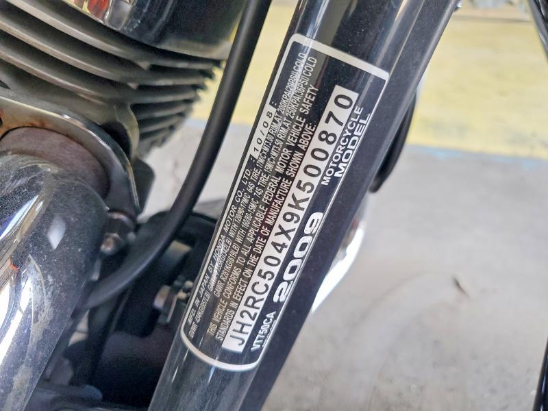 2009 Honda Vt750 VIN JH2RC504X9K500870 COPART salvage auction — FRONT END, In - Cert Of Title-Salvage Title, sold $400 on 2026-07-30 (photo 9)