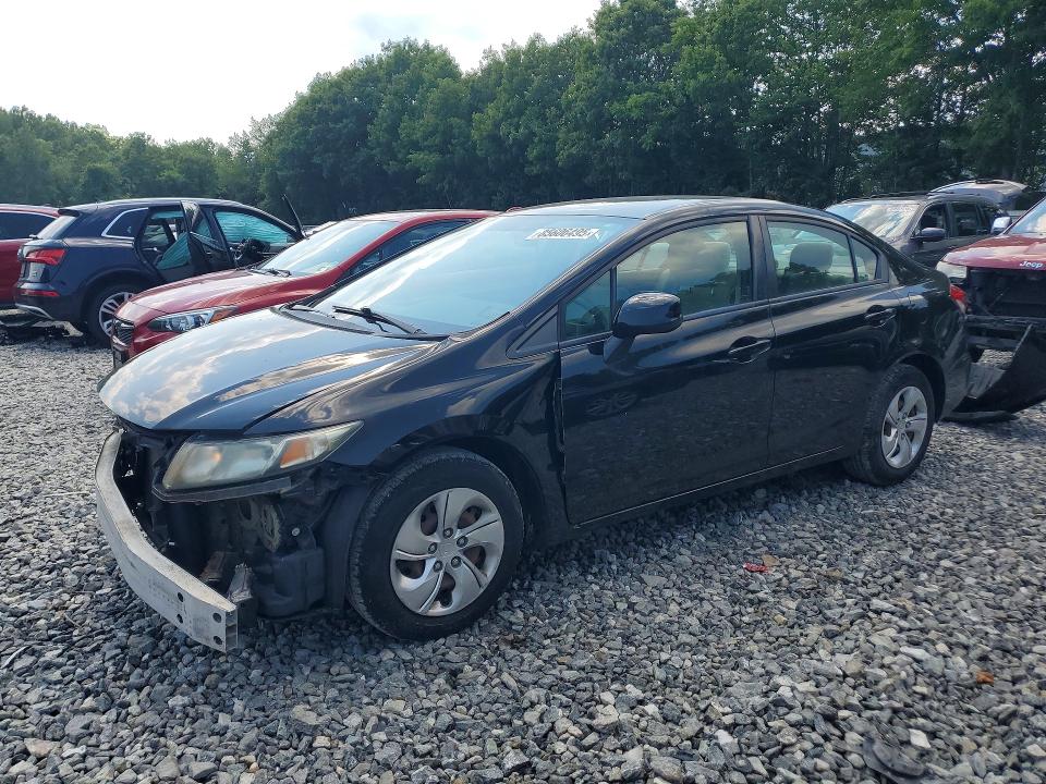 2013 Honda Civic VIN 2HGFB2F56DH524727 COPART salvage auction — FRONT END, Ma - Certificate Of Title, sold $1,150 on 2026-07-06 (photo 1)