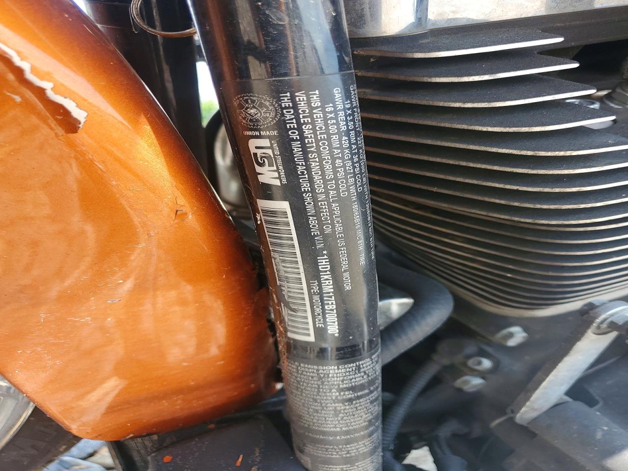 2015 Harley-Davidson FLHXS VIN 1HD1KRM17FB700700 COPART salvage auction — Front End, TN - SALVAGE CERTIFICATE, sold $3,250 on 2026-07-09 (photo 8)