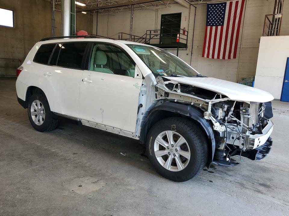 2013 Toyota Highlander VIN 5TDBK3EH7DS183452 COPART salvage auction — FRONT END, Mn - Cert Of Title-Salvage, sold $3,100 on 2026-07-16 (photo 4)