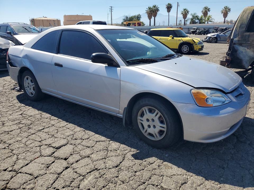 2001 Honda Civic VIN 1HGEM22551L007252 COPART salvage auction — REAR END, Ca - Salvage Certificate, sold $400 on 2026-07-02 (photo 4)