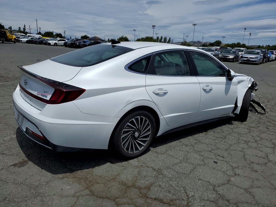 2021 Hyundai Sonata hybrid VIN KMHL34JJ7MA027761 COPART salvage auction — FRONT END, Ca - Salvage Certificate, sold $15 on 2026-07-24 (photo 3)