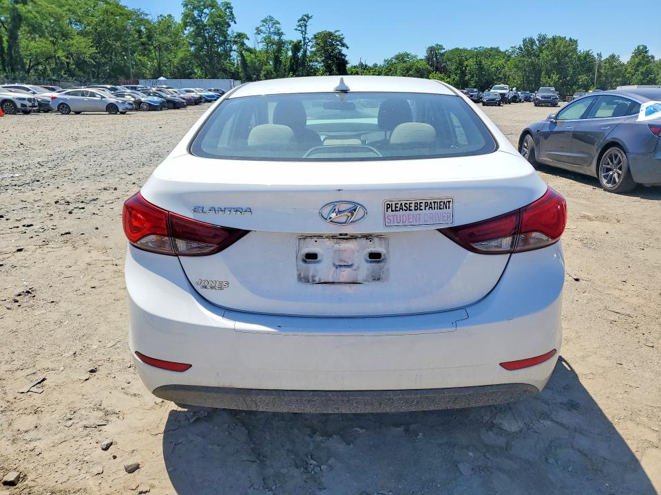 2016 Hyundai Elantra VIN 5NPDH4AE1GH674408 COPART salvage auction — FRONT END, Md - Cert Of Salvage > 75% Damage, sold $1,200 on 2026-07-02 (photo 6)