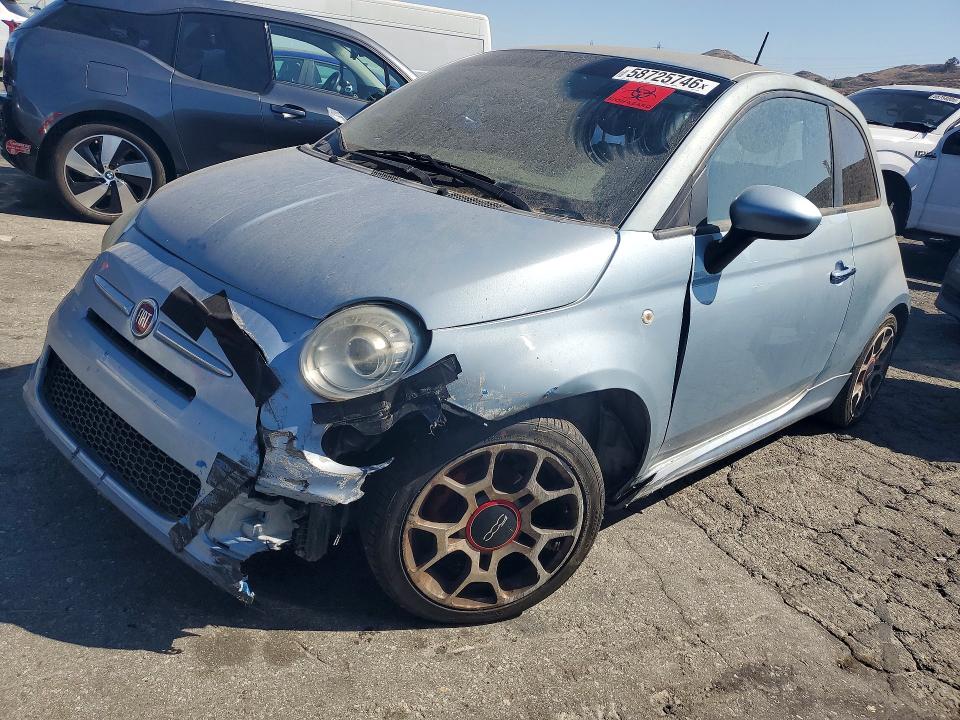 2013 Fiat 500 VIN 3C3CFFBR4DT573572 COPART salvage auction — FRONT END, Mt - Dis/Dlr/Exp Only Clean Title, sold $250 on 2026-07-27 (photo 1)