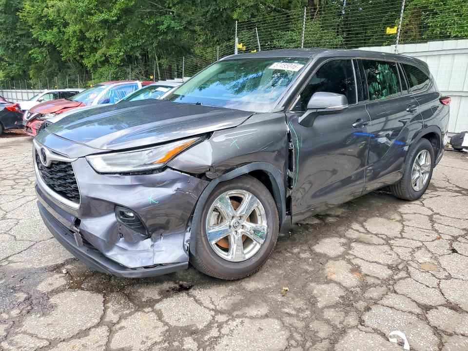 2021 Toyota Highlander VIN 5TDZZRAHXMS065804 COPART salvage auction — FRONT END, Ga - Cert Of Title-Salvage, sold $8,700 on 2026-07-17 (photo 1)