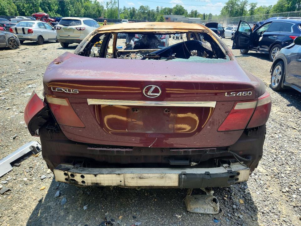 2008 Lexus Ls VIN JTHBL46F585063238 COPART salvage auction — BURN, Md - Cert Of Salvage > 75% Damage, sold $425 on 2026-07-10 (photo 6)