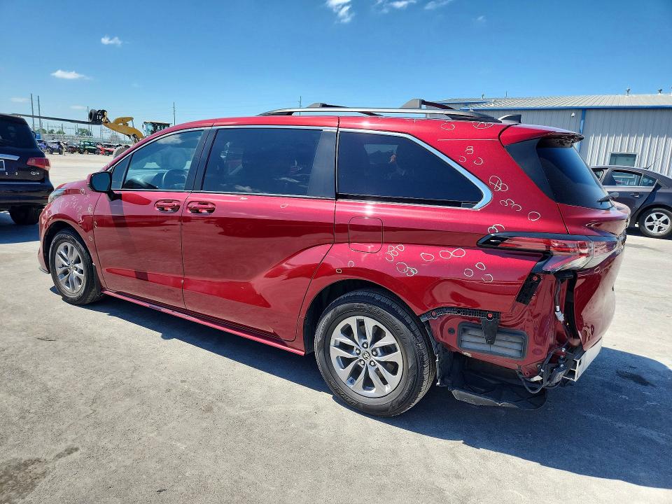 2022 Toyota VIN 5TDKRKEC6NS121584 COPART salvage auction — HAIL, Ok - Cert Of Title-Salvage, sold $9,300 on 2026-07-22 (photo 2)