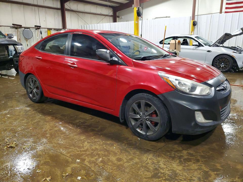 2013 Hyundai Accent VIN KMHCU4AE5DU436582 COPART salvage auction — REAR END, Pa - Certificate Of Salvage, sold $550 on 2026-07-07 (photo 4)