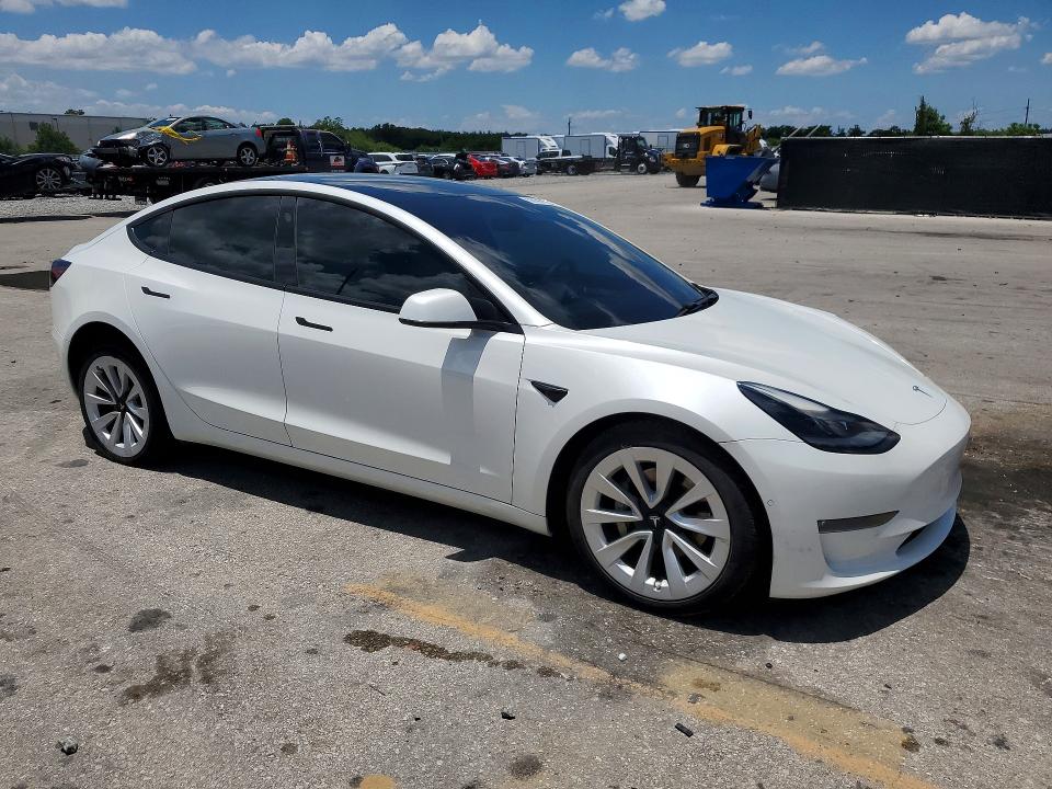 2021 Tesla VIN 5YJ3E1EB3MF034276 COPART salvage auction — FRONT END, Fl - Cert Of Title Slvg Rebuildable, sold $300 on 2026-07-30 (photo 4)