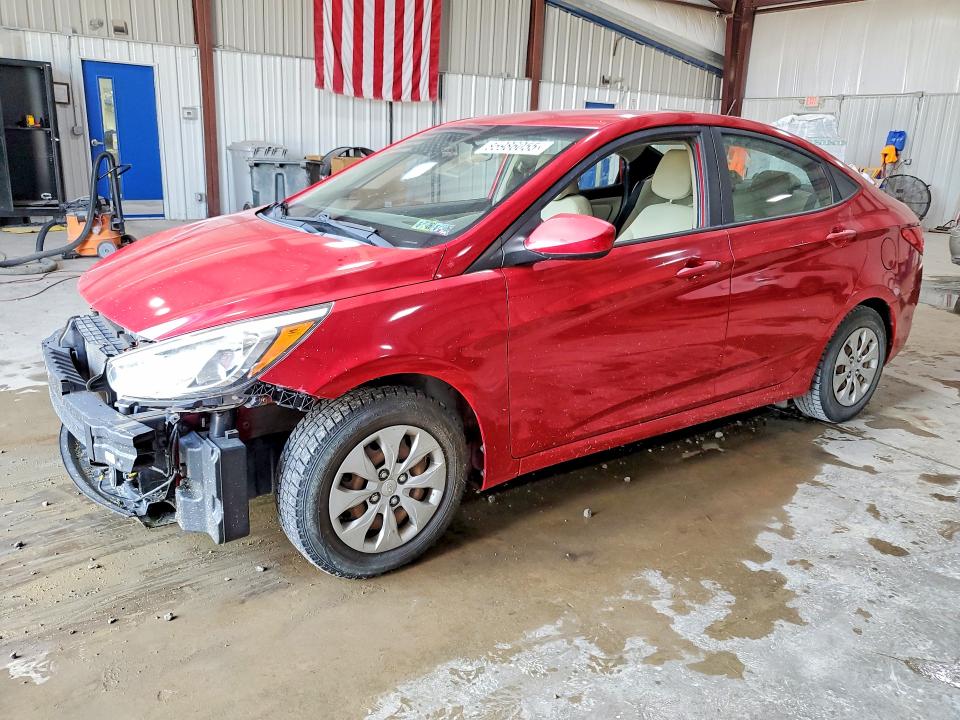 2016 Vulcan Accent VIN KMHCT4AEXGU162156 COPART salvage auction — FRONT END, Pa - Certificate Of Salvage, sold $850 on 2026-07-08 (photo 1)