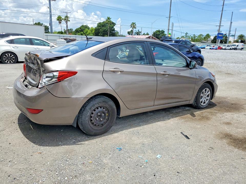 2013 Hyundai Accent VIN KMHCT4AE4DU417640 COPART salvage auction — REAR END, FL - CERT OF TITLE SLVG REBUILDABLE, sold $400 on 2026-07-24 (photo 3)
