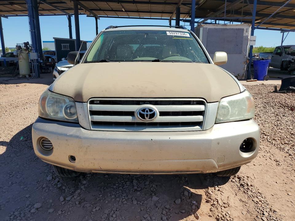 2006 Toyota Highlander VIN JTEDD21A160132679 COPART salvage auction — MINOR DENT/SCRATCHES, Az - Certificate Of Title, sold $700 on 2026-07-07 (photo 5)