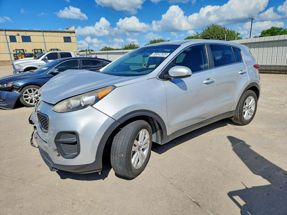 2018 Kia Sportage VIN KNDPM3AC5J7347216 COPART salvage auction — FRONT END, TX - SALVAGE VEHICLE TITLE (P), sold $2,100 on 2026-07-16 (photo 1)