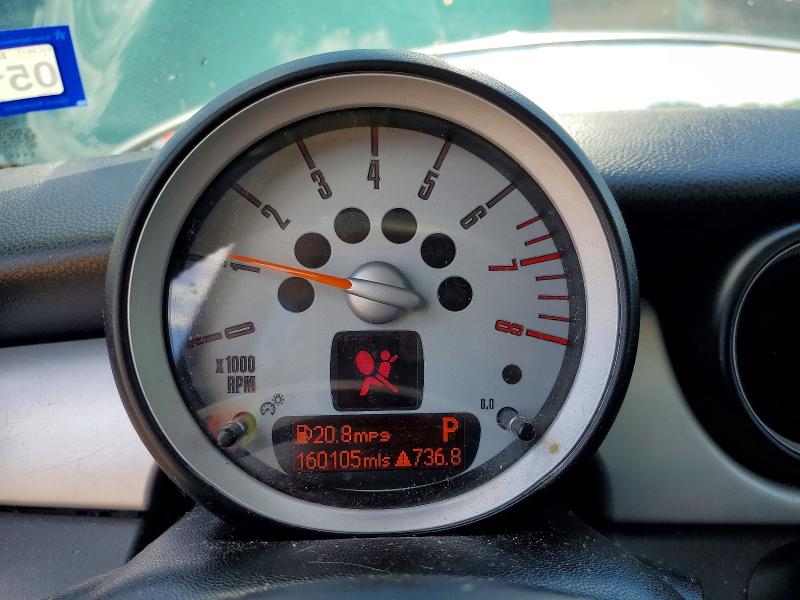 2009 Mini Cooper VIN WMWML33559TX34532 COPART salvage auction — FRONT END, Tx - Salvage Vehicle Title, sold $725 on 2026-07-13 (photo 9)