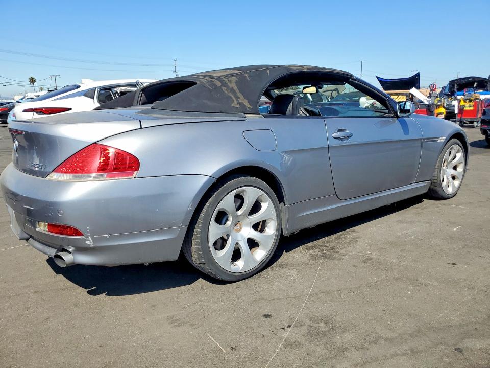 2007 BMW 6 series VIN WBAEK13567CN80616 COPART salvage auction — MINOR DENT/SCRATCHES, CA - DIS/DLR/EXP ONLY CLEAN TITLE (P), sold $500 on 2026-07-20 (photo 3)