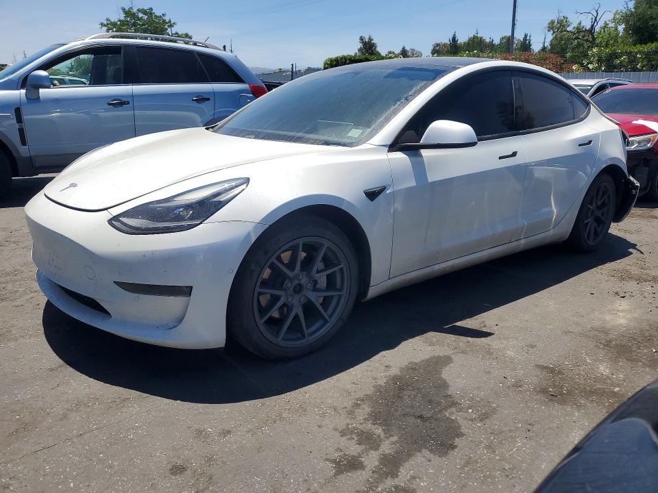 2021 Tesla Model 3 VIN 5YJ3E1EB7MF928474 COPART salvage auction — REAR END, Ca - Salvage Certificate, sold $60 on 2026-07-28 (photo 1)