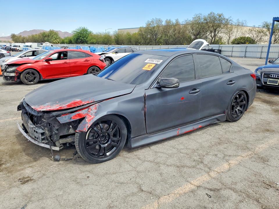 2014 Infiniti Q50 VIN JN1BV7AP9EM674097 COPART salvage auction — REAR END, Salvage Title, sold $200 on 2026-07-28 (photo 1)