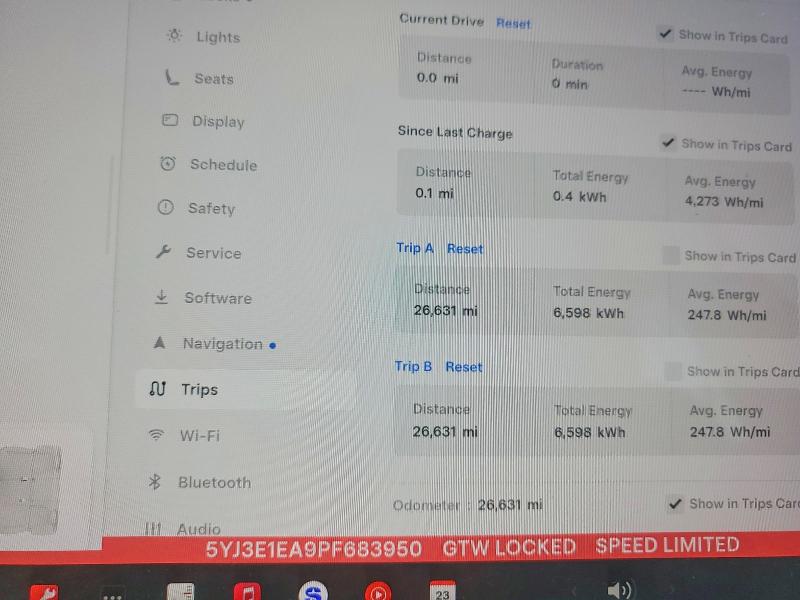 2023 Tesla Model 3 VIN 5YJ3E1EA9PF683950 COPART salvage auction — REAR END, FL - CERT OF TITLE SLVG REBUILDABLE, sold $1,950 on 2026-07-23 (photo 9)