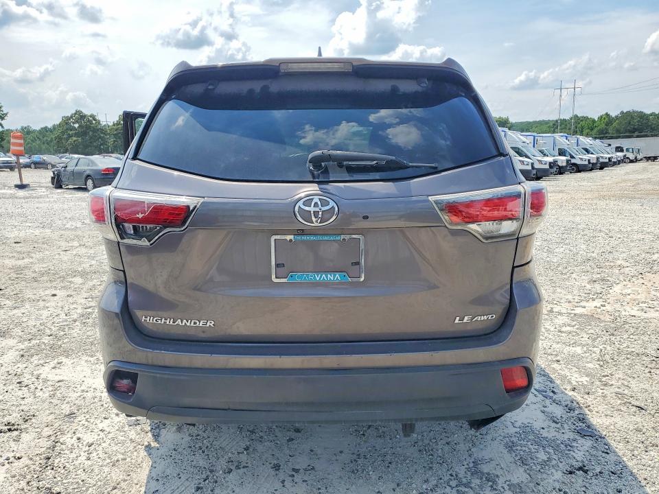 2015 Toyota Highlander VIN 5TDBKRFH9FS157195 COPART salvage auction — FRONT END, Mt - Certificate Of Title (P), sold $5,900 on 2026-08-01 (photo 6)