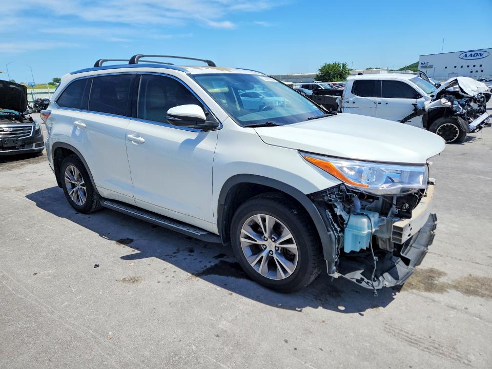 2015 Toyota Highlander VIN 5TDKKRFH4FS064486 COPART salvage auction — FRONT END, Ok - Cert Of Title-Salvage, sold $5,400 on 2026-07-15 (photo 4)