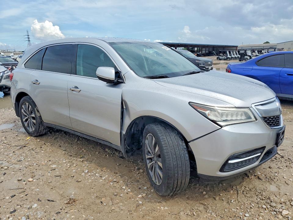 2014 Acura Mdx VIN 5FRYD3H40EB020191 COPART salvage auction — FRONT END, Tx - Salvage Vehicle Title, sold $3,500 on 2026-07-10 (photo 4)