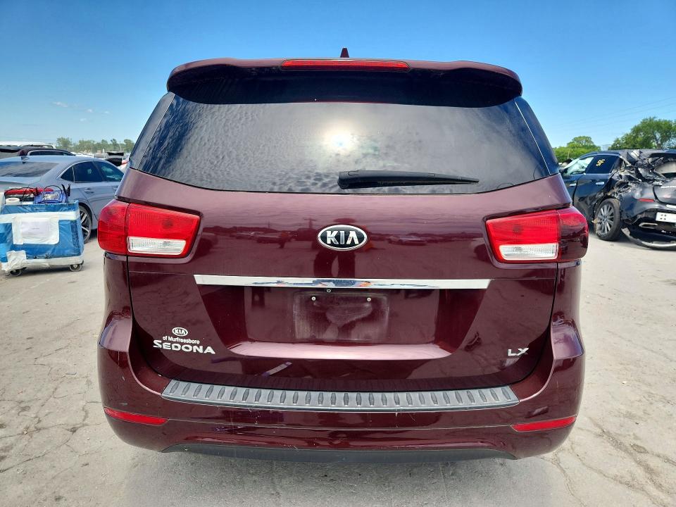 2017 Kia SEDONA VIN KNDMB5C18H6228432 COPART salvage auction — MINOR DENT/SCRATCHES, Tn - Certificate Of Title, sold $1,200 on 2026-07-20 (photo 6)