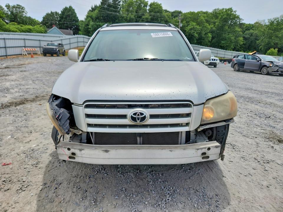 2006 Toyota Highlander VIN JTEGP21A160121248 COPART salvage auction — FRONT END, Nc - Salvage Certificate Of Title, sold $450 on 2026-07-29 (photo 5)