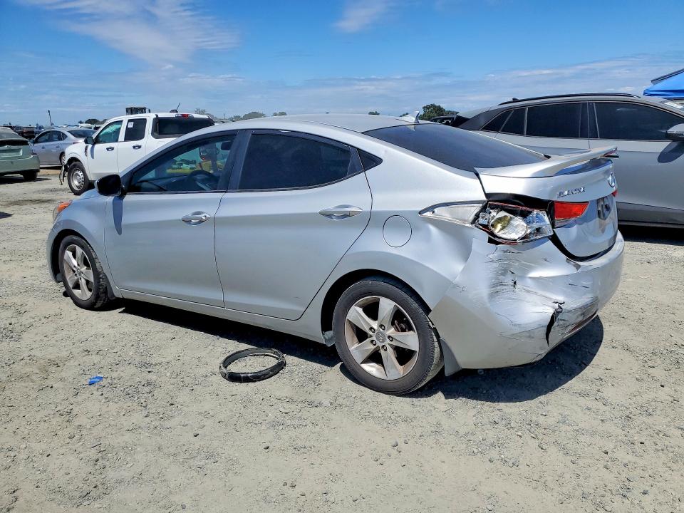2013 Hyundai Elantra VIN KMHDH4AE4DU955907 COPART salvage auction — REAR END, Ca - Salvage Certificate, sold $1,300 on 2026-07-07 (photo 2)