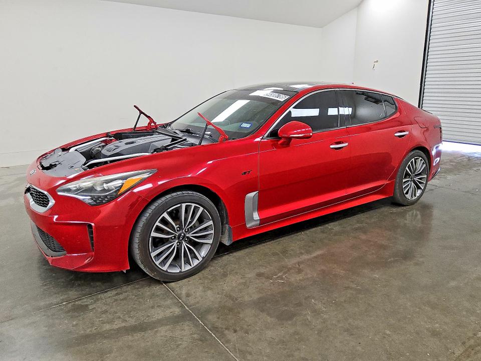 2019 Kia Stinger VIN KNAE15LA2K6046124 COPART salvage auction — FRONT END, TX - CERT OF TITLE-REBUILT SALVAGE, sold $4,900 on 2026-07-07 (photo 1)