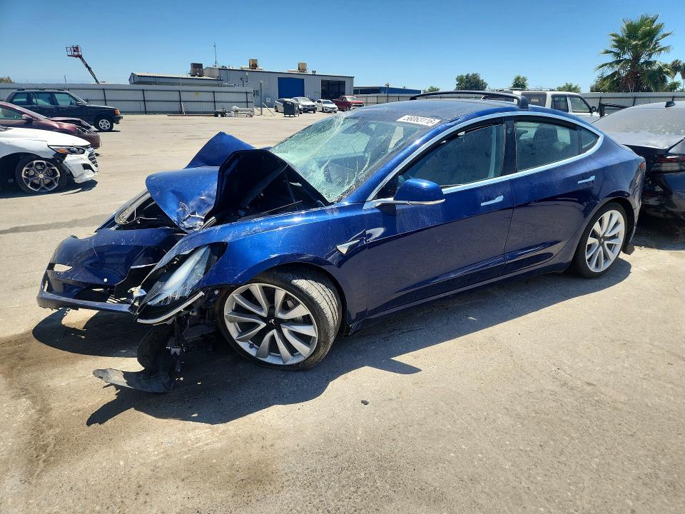2019 Tesla VIN 5YJ3E1EA7KF311595 COPART salvage auction — FRONT END, Ca - Non-Repairable Vehicle Cert, sold $2,550 on 2026-07-31 (photo 1)