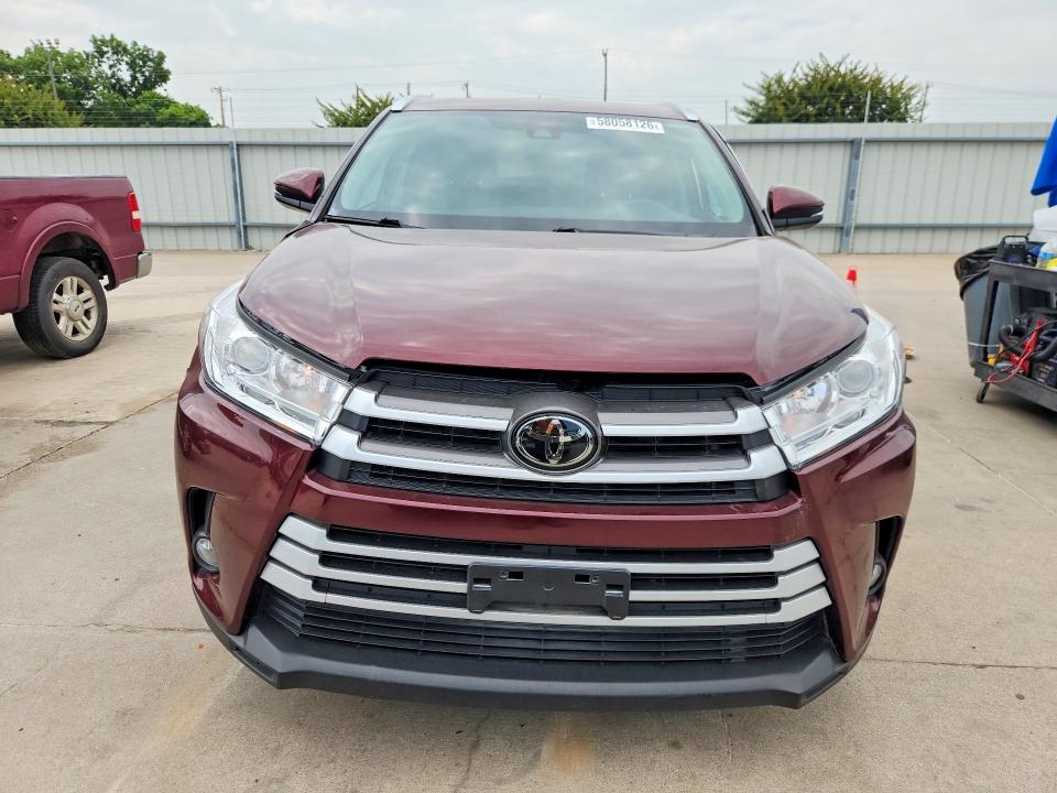 2019 Toyota Highlander VIN 5TDKZRFH6KS301159 COPART salvage auction — FRONT END, Tx - Salvage Vehicle Title, sold $10,000 on 2026-07-02 (photo 5)