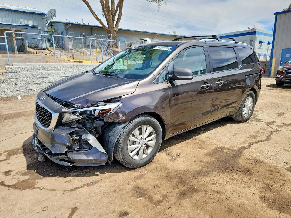2015 Kia SEDONA VIN KNDMB5C12F6049770 COPART salvage auction — FRONT END, Nm - Cert Of Title-Salvage, sold $1,150 on 2026-07-13 (photo 1)