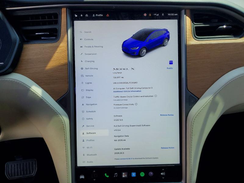 2020 Tesla Model x VIN 5YJXCDE26LF236262 COPART salvage auction — FRONT END, Ca - Salvage Certificate, sold $7,600 on 2026-07-16 (photo 9)