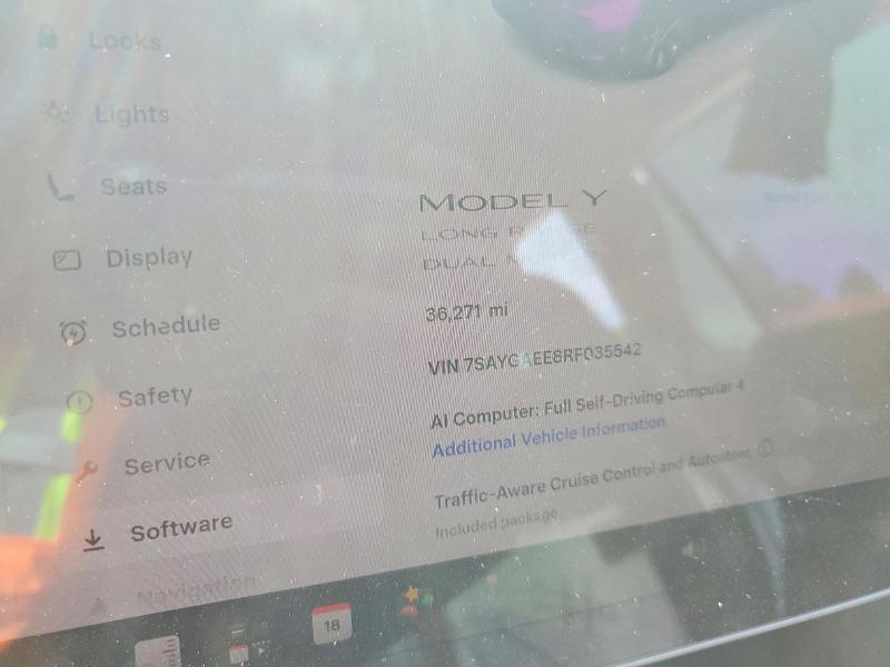 2024 Tesla VIN 7SAYGAEE8RF035542 COPART salvage auction — SIDE, Co - Public - Salvage Title, sold $11,000 on 2026-07-07 (photo 9)