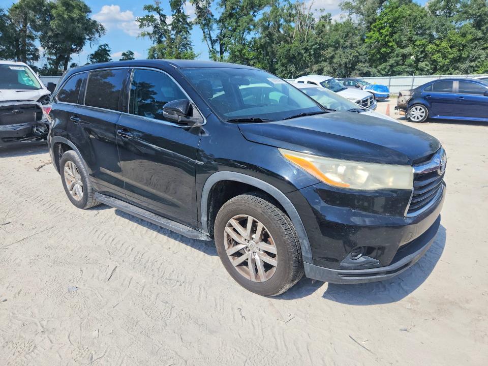 2014 Toyota Highlander VIN 5TDZKRFH7ES021130 COPART salvage auction — SIDE, Fl - Cert Of Title Slvg Rebuildable, sold $3,850 on 2026-07-07 (photo 4)