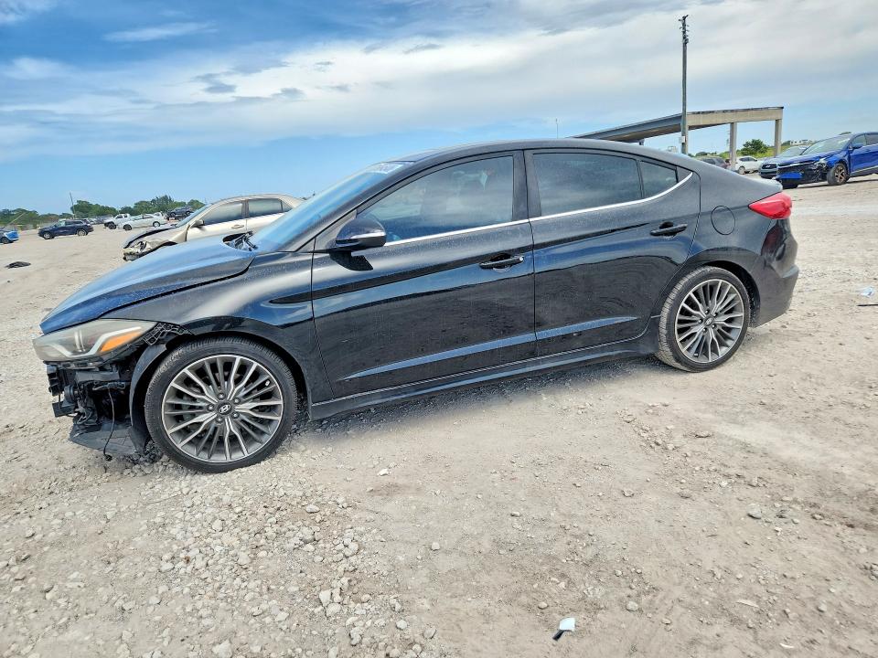 2018 Hyundai Elantra VIN KMHD04LB3JU720775 COPART salvage auction — FRONT END, Fl - Cert Of Title Slvg Rebuildable, sold $2,200 on 2026-07-09 (photo 1)