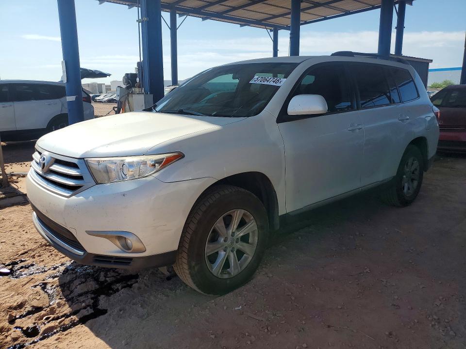 2013 Toyota Highlander VIN 5TDZK3EH1DS130972 COPART salvage auction — MECHANICAL, Az - Certificate Of Title, sold $2,050 on 2026-07-23 (photo 1)