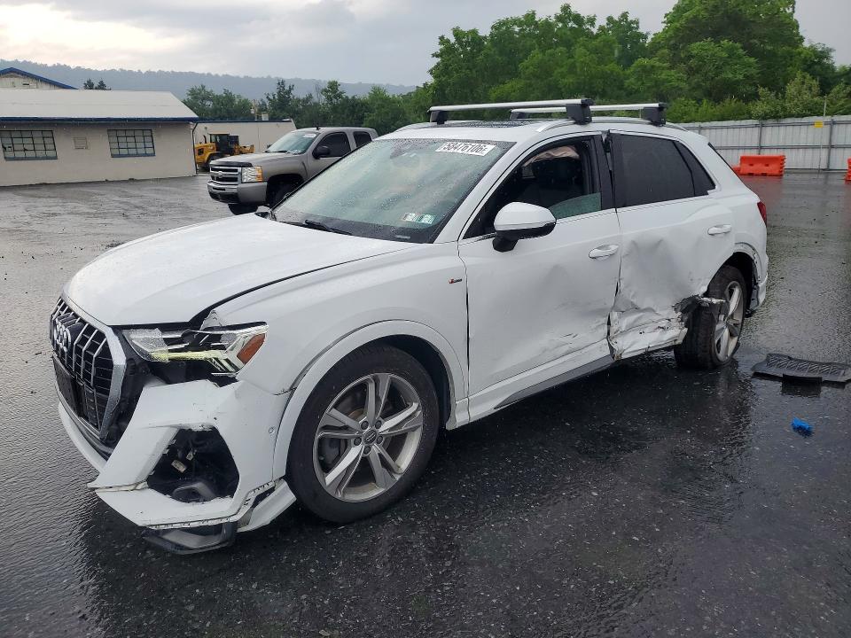 2020 Audi Q3 VIN WA1FECF36L1055141 COPART salvage auction — FRONT END, Pa - Certificate Of Salvage, sold $3,800 on 2026-07-07 (photo 1)