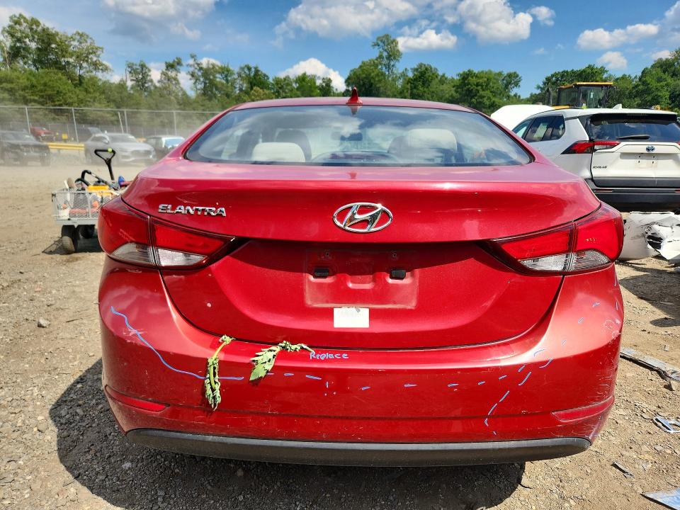 2016 Hyundai Elantra VIN KMHDH4AE2GU489687 COPART salvage auction — FRONT END, Md - Cert Of Salvage > 75% Damage, sold $2,200 on 2026-07-31 (photo 6)