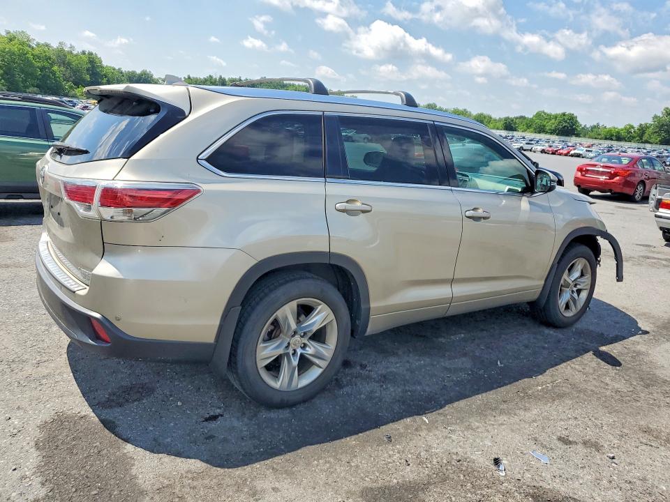 2014 Toyota Highlander VIN 5TDYKRFH5ES008517 COPART salvage auction — FRONT END, Pa - Certificate Of Salvage, sold $7,600 on 2026-07-14 (photo 3)