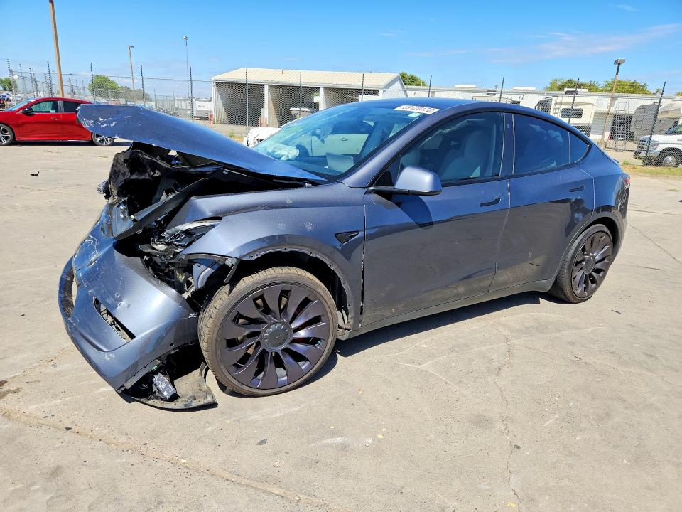 2021 Tesla Model y VIN 5YJYGDEF3MF264002 COPART salvage auction — FRONT END, Ca - Salvage Certificate, sold $6,300 on 2026-07-27 (photo 1)