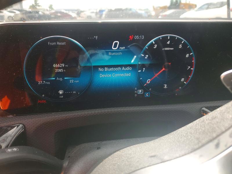 2022 Mercedes-benz Cla-klasse VIN W1K5J4GB1NN294106 COPART salvage auction — FRONT END, Fl - Certificate Of Destruction, sold $6,500 on 2026-07-31 (photo 9)