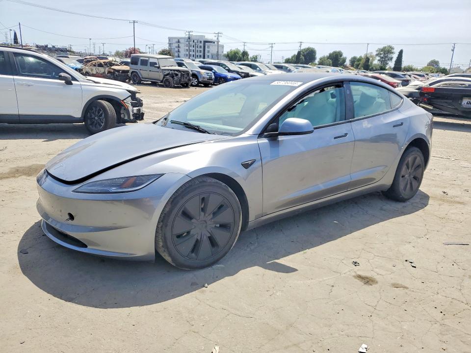 2025 Tesla Model 3 VIN 5YJ3E1EA7SF062599 COPART salvage auction — FRONT END, Ca - Salvage Certificate, sold $11,700 on 2026-07-30 (photo 1)