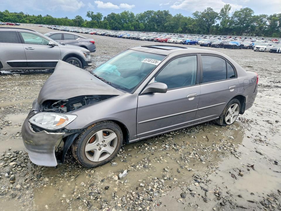 2005 Honda Civic VIN 1HGES26775L022665 COPART salvage auction — FRONT END, GA - CERT OF TITLE-SALVAGE, sold $250 on 2026-07-09 (photo 1)