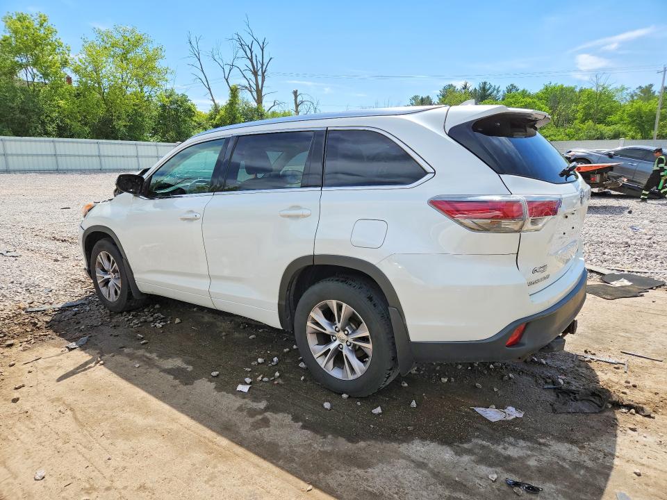 2014 Toyota Highlander VIN 5TDJKRFH6ES060823 COPART salvage auction — FRONT END, Salvage Title, sold $5,500 on 2026-07-27 (photo 2)