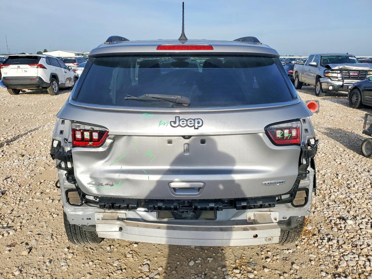 2019 Jeep Compass VIN 3C4NJDBB9KT672203 COPART salvage auction — Rear End, TX - SALVAGE VEHICLE TITLE (P), sold $3,150 on 2026-07-09 (photo 6)