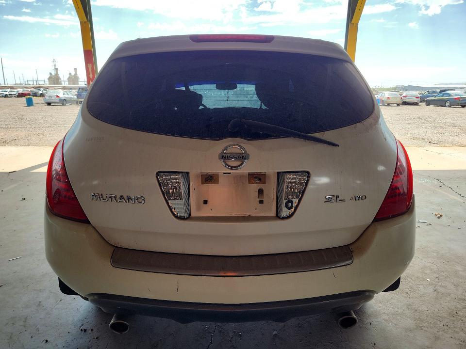 2006 Nissan Murano VIN JN8AZ08W46W521848 COPART salvage auction — REAR END, Az - Certificate Of Title, sold $475 on 2026-07-29 (photo 6)