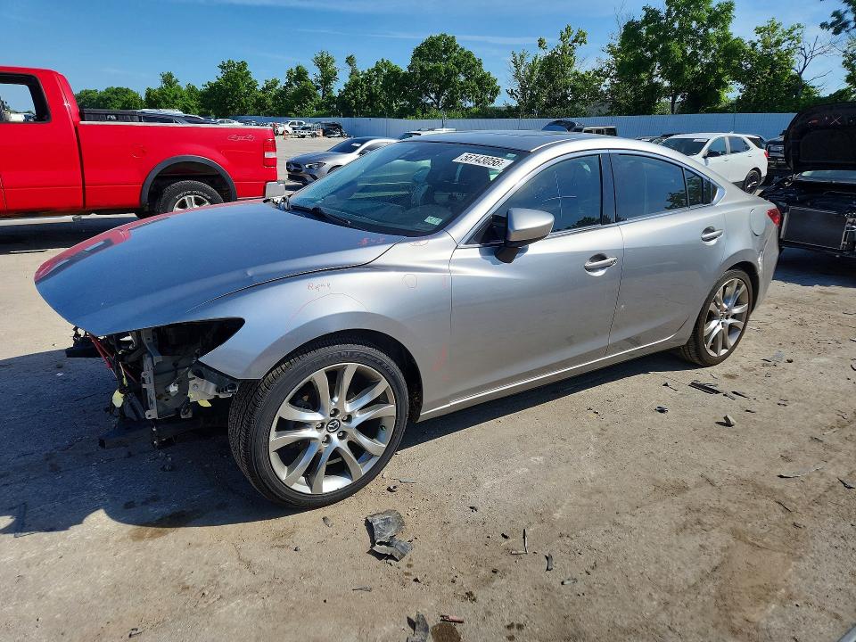 2014 Mazda 6 VIN JM1GJ1W55E1104120 COPART salvage auction — FRONT END, MO - SALVAGE CERTIFICATE OF TITLE, sold $400 on 2026-07-14 (photo 1)